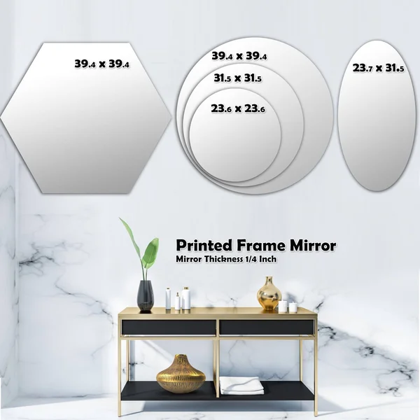 Designart &Blue and Red Plaid& Modern Round or Oval Wall Mirror - Space - 24 in. Wide x 24 in. High