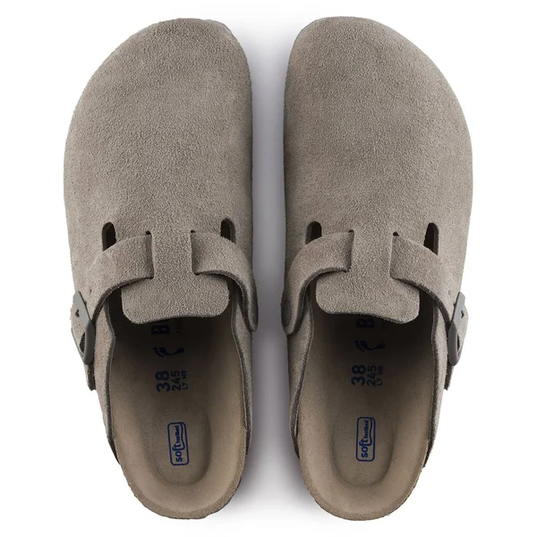 Birkenstock Boston Soft Footbed - Suede Stone Coin, 36, Regular