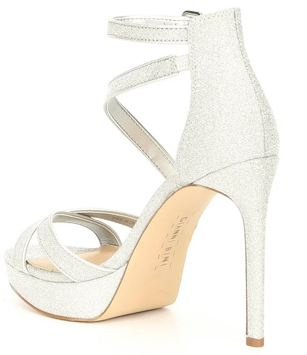 Gianni Bini Corielle Glitter Strappy Platform Sandals - 7M