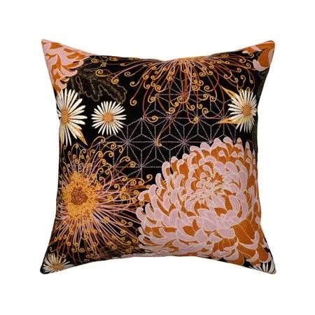 Kimono Asian Japanese October Throw Pillow Cover W Optional Insert by Roostery - Size: Cu003E+ert Add