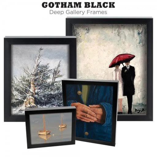 Gotham Deep Gallery Frames Set of 3 Professional Made to Order No Glass/Backing, Size: 18 inch x 36 inch, Black