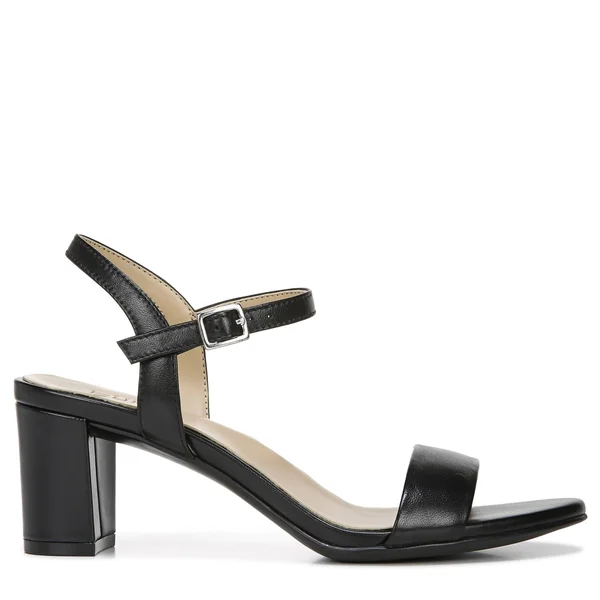 Naturalizer Bristol Ankle Strap Sandals - Black Smooth