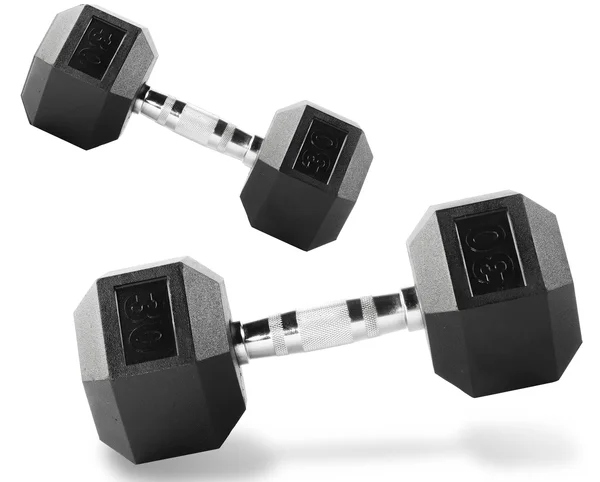 PRCTZ Rubber Encased Hex Dumbbell, 30 lbs Pair