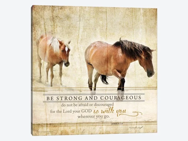 Jennifer Pugh Paintings Canvas Art Prints - Be Strong ( Inspirational & Motivational Wall Art > Faith art)