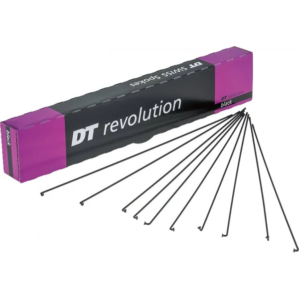 DT Swiss Revolution Black Spokes - 14, 17 G \x3d 2, 1.5 mm (Box of 100)