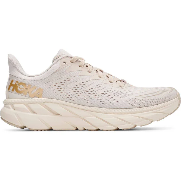 Hoka Women's Clifton 7 Road Running Shoes in Almond Milk/Bronze - Size 5 W