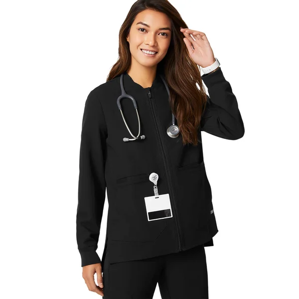 Figs Bellery Scrub Jacket for Women — Black, XXS, XX-Small, XX-Small