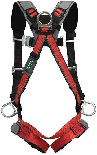 MSA 10105948 Standard Evotech Full Body Style Harness with Qwik-Connect Chest and Leg Strap Buckle - BACK, Hip and Chest D-Ring