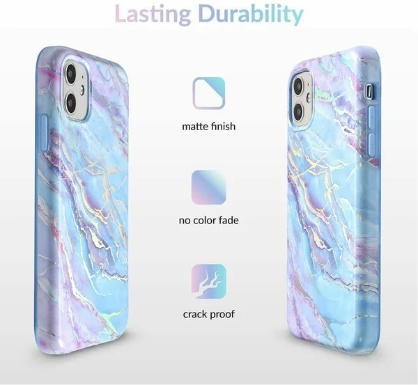 Velvet Caviar Compatible with iPhone 11 Case Marble for Women & Girls - Cute Protective Phone Cases (Pink Iridescent Hologra
