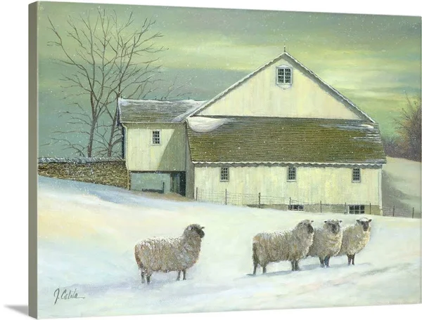 Sheep at Granough - Canvas Wall Art, 40x30, Great Big Canvas