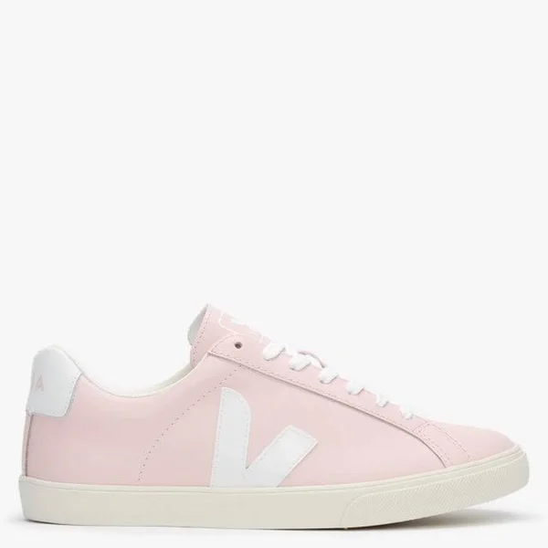 Veja Espar Logo Leather Petale White Trainers Size: 38, Colour: Pink L