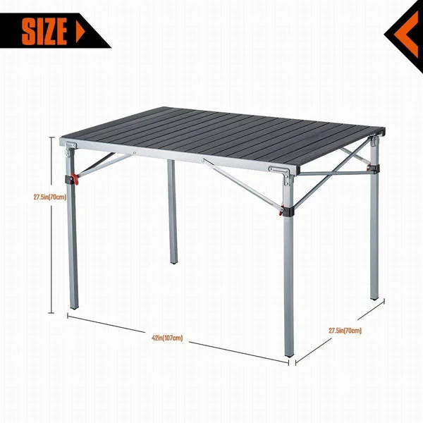 KingCamp Steel Frame Fold Aluminum Alloy Roll-Up Top Lightweight Portable Camp Table