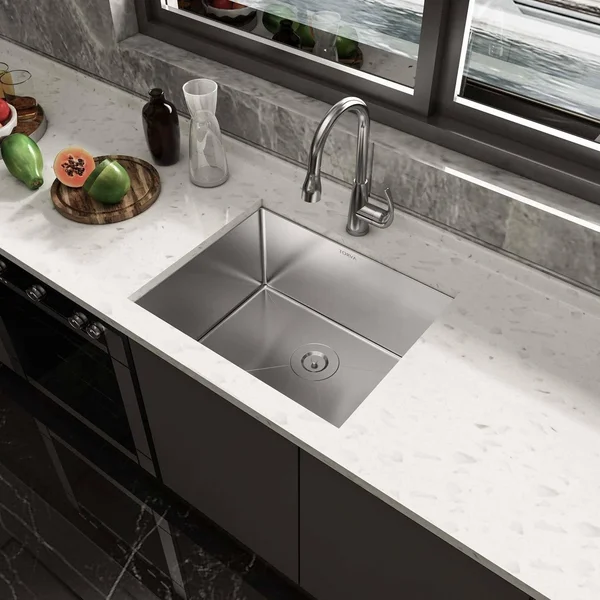 TORVA 22.5 inch Undermount 16 Gauge Single Bowl Stainless Steel Kitchen Sink - Bar or Prep Sink