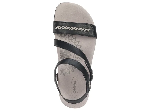 Aetrex Women's Gabby Adjustable Sandal - Red - 38