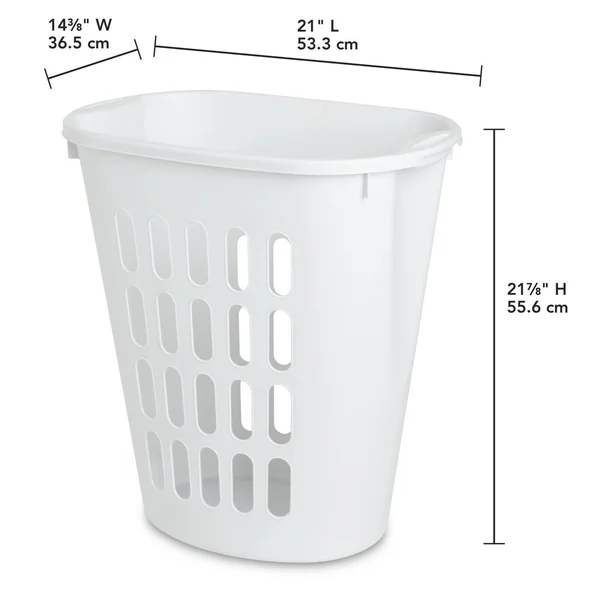 Open Laundry Hamper White Case of 6