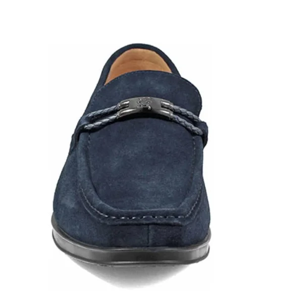 Men's Stacy Adams Neville Moc Toe Bit Loafer Navy Suede 8 M