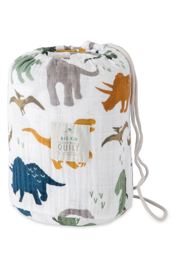 Little Unicorn Big Kid Cotton Muslin Quilt Dino Friends
