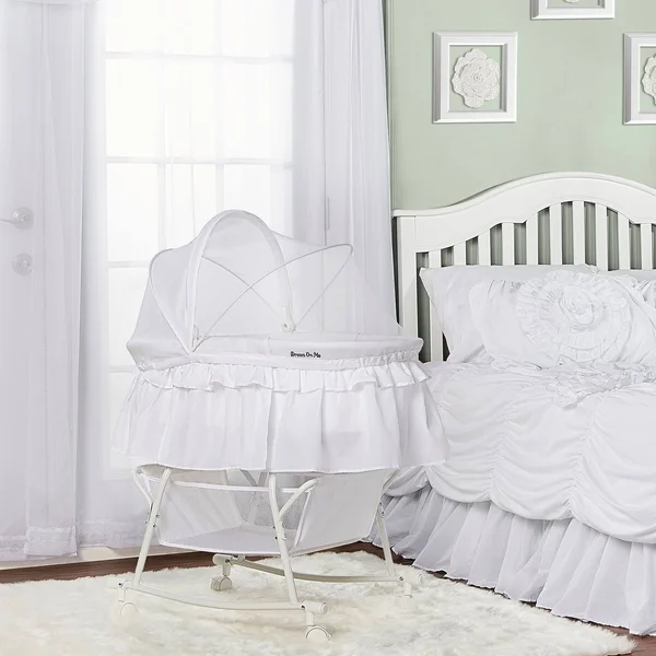 Dream on Me Lacy Portable 2 in 1 Bassinet and Cradle White