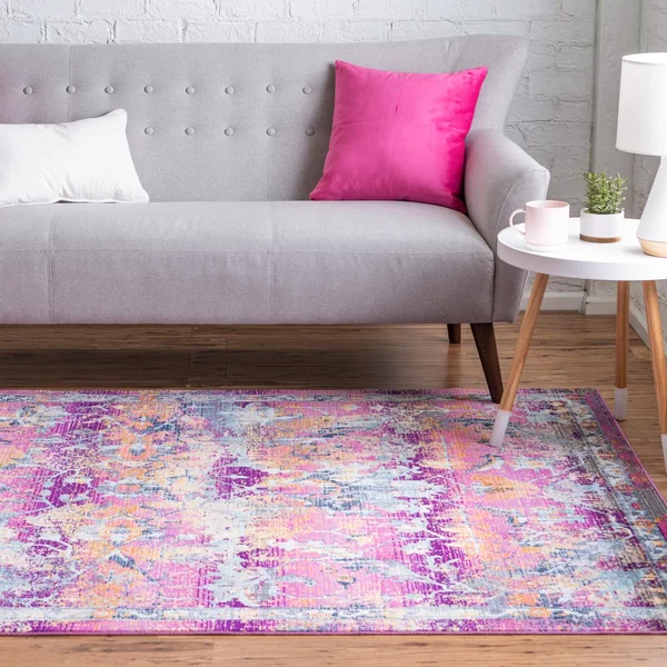 Budapest 4x6 Fuchsia Abstract - Bohemian, Floral, Geometric Area Rug