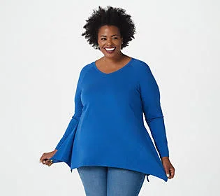Isaac Mizrahi Live! Seamed Knit Top - Size Small, Yacht Blue