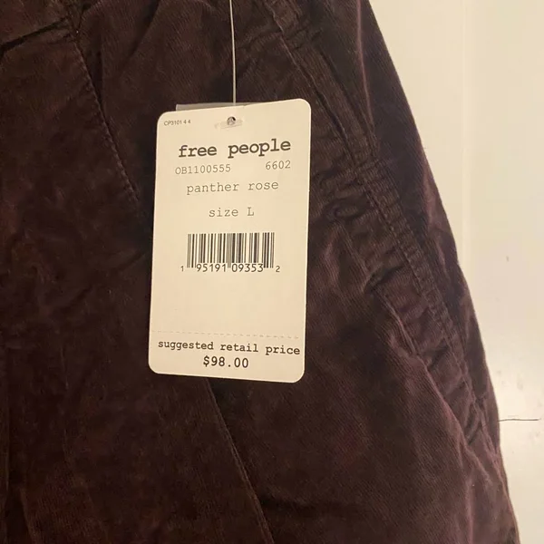 Free People Margate Corduroy Pants - Burgundy - Large