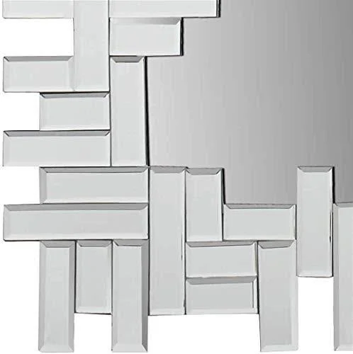 KOHROS Art Decorative Wall Mirrors Large Grecian Venetian Mirror for Hotel Home Vanity Sliver Mirror (W 24.8x22 x H 47.3x22 Rect