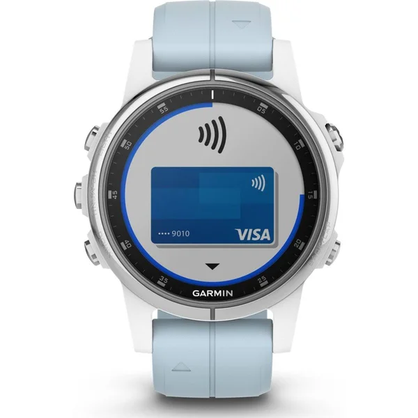 Garmin fenix 5S PLUS Multisport GPS /Galileo Watch - 1.2x22 Display - White/sea foam/Sea foam