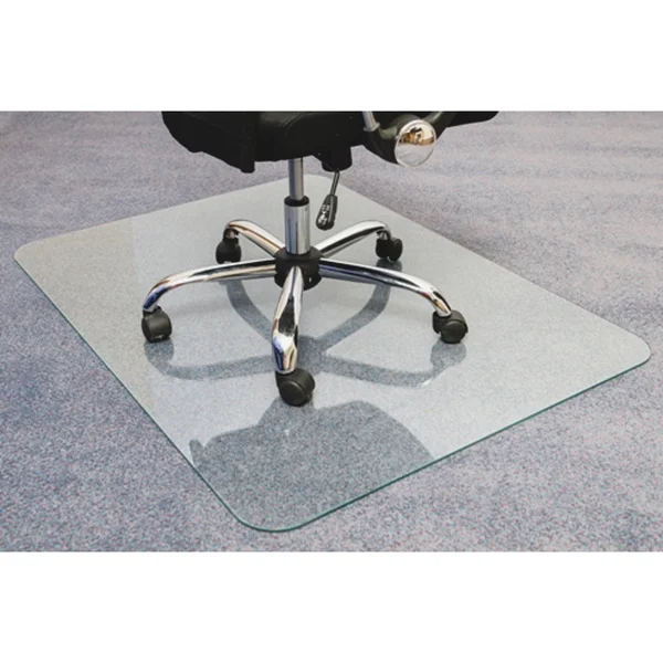 Cleartex Glaciermat Reinforced Glass Executive Chair Mat, Clear