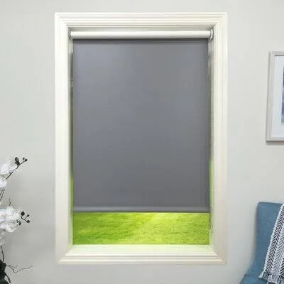 Dark Gray Blackout Roller Shade Harbor Shades Width: 62