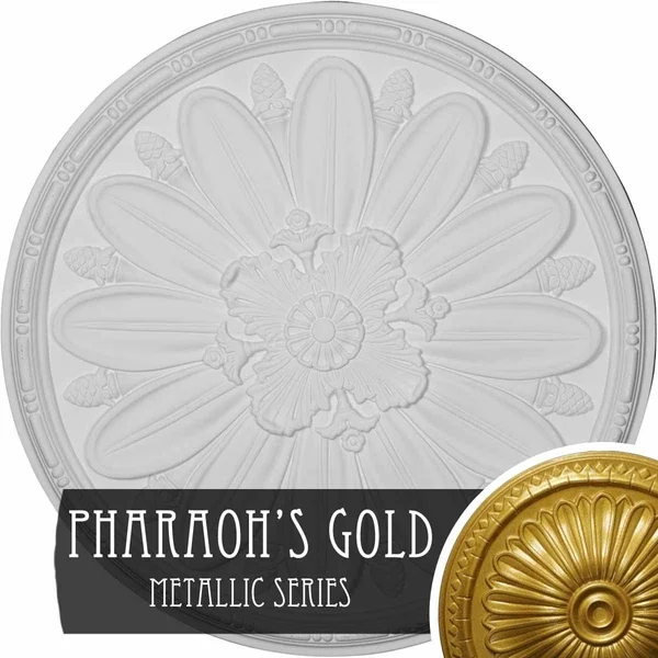 29 7/8x22OD x 1 1/2x22P Fairfax Ceiling Medallion - Hand-Painted Pharaohs Gold