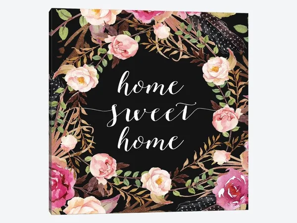 Tara Moss Canvas Wall Decor Art Prints - Home Sweet Home ( Floral & Botanical > Flowers > Roses art)