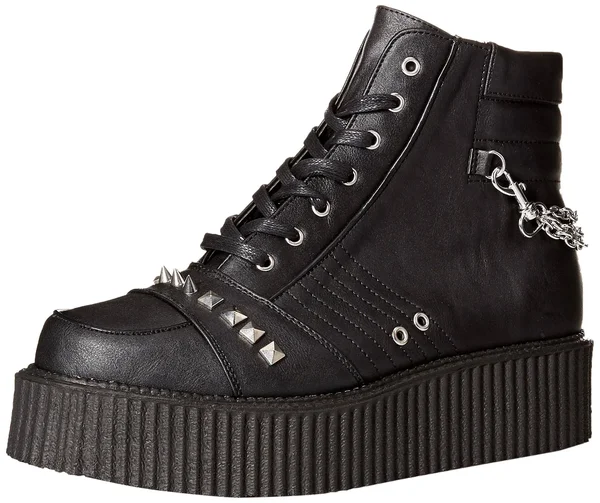 Demonia - V-CREEPER-565 9, Black Vegan Leather