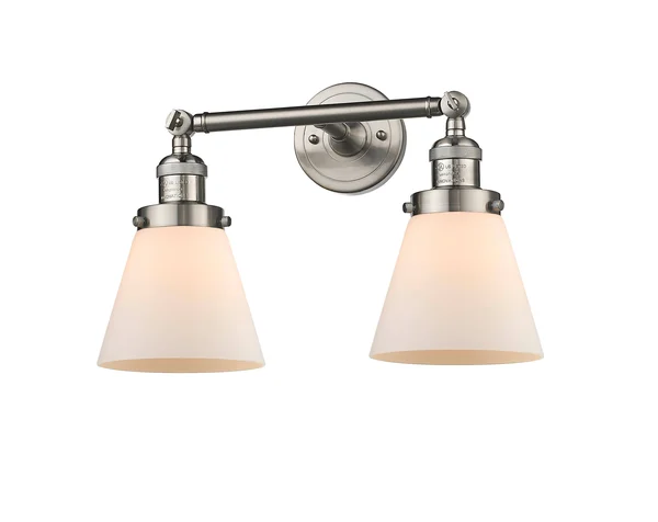 Innovations Lighting 208-SN-G61 Small Glass Cone 2-Light Bathroom