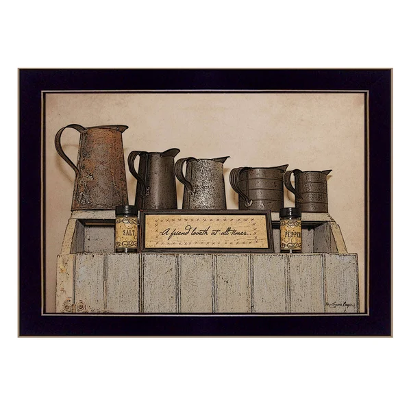 A Friend Loveth at All Time by Susie Boyer Framed Print Black