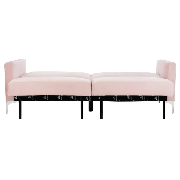Safavieh Chelsea Foldable Futon Bed - Blush - Chrome