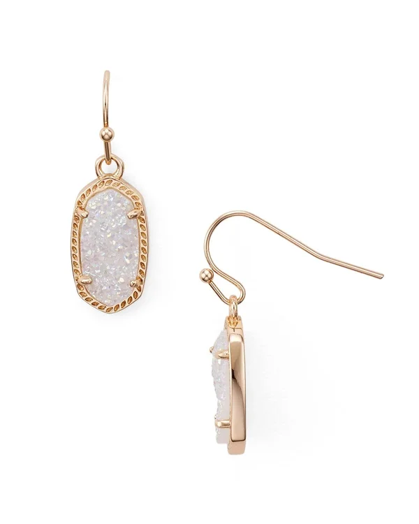 Kendra Scott Iridescent Drusy Lee Silver Drop Earrings