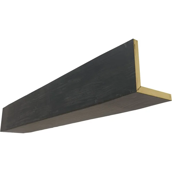 Ekena Millwork BMSD2C0040X120X096ES 4x22W x 12x22H x 8&L 2-Sided (L-beam) Sandblasted Endurathane Faux Wood Ceiling Beam, Aged A