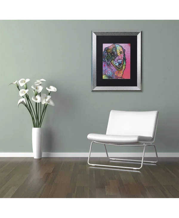 Trademark Fine Art Splatter Canvas Art by Dean Russo, Black Matte, Silver Frame, Size: 11 x 14