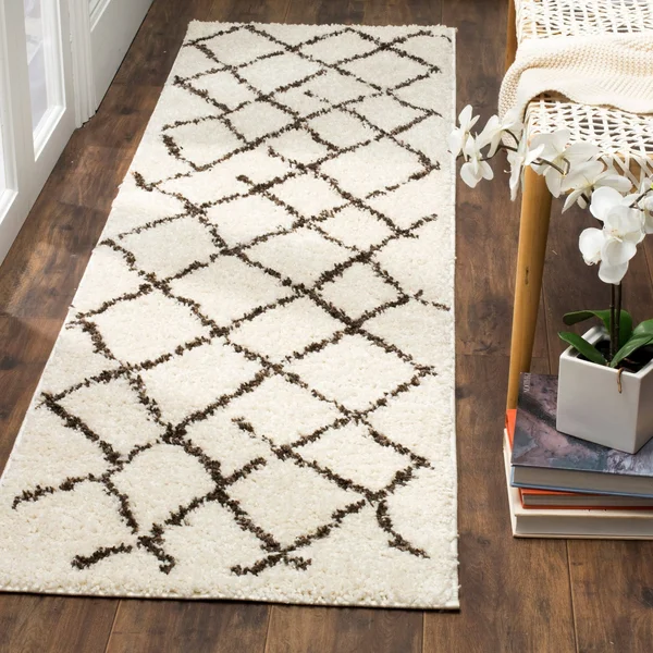 Safavieh Berber Shag BER162C Cream - Light Grey Rug 5&1x22 x 5&1x22 Round