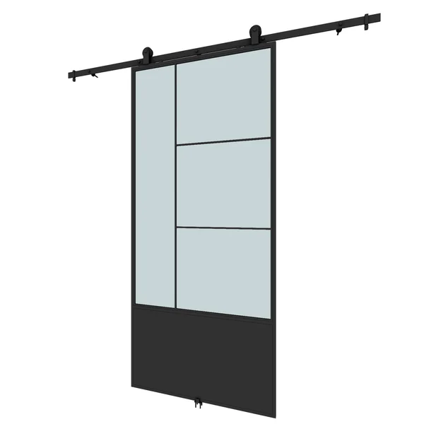 Glass and Metal Opera Barn Door Kit Colonial Elegance Finish: Frosted