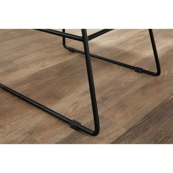 Home Decorators Collection Ivers Black Metal Upholstered Bar Stool with Back and Antique Brown Seat (18.5 in. W x 45 in. H) - Ant