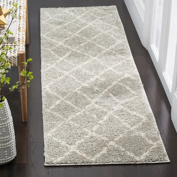 Safavieh Berber Shag BER162C Cream - Light Grey Rug 5&1x22 x 5&1x22 Round