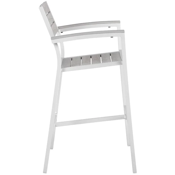 Modway Maine 3 Piece Outdoor Patio Dining Set - White Light Gray