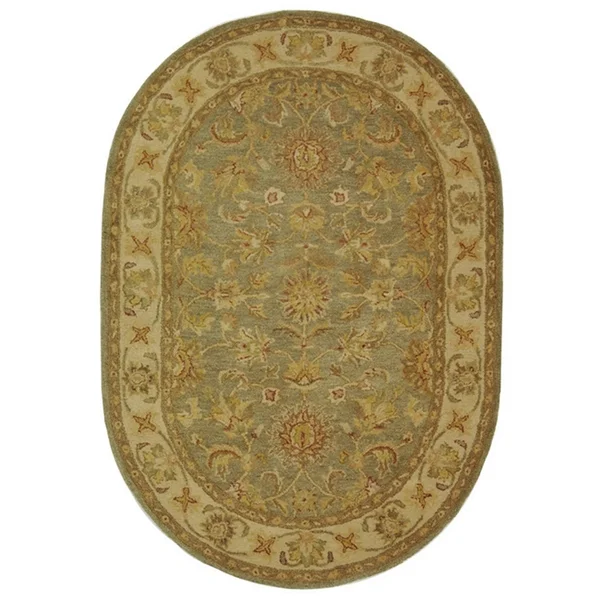 Safavieh AT313A Antiquity Area Rug - Green, Gold: 5-ft x 8-ft