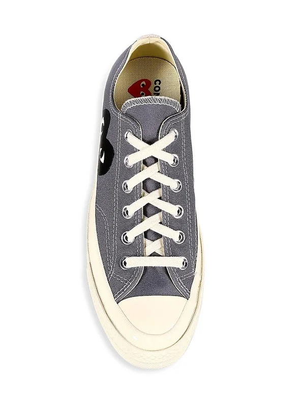 Comme des Gar鏾ns Play Women's Peek-A-Boo Low-top Canvas Sneakers - Grey - Size 8
