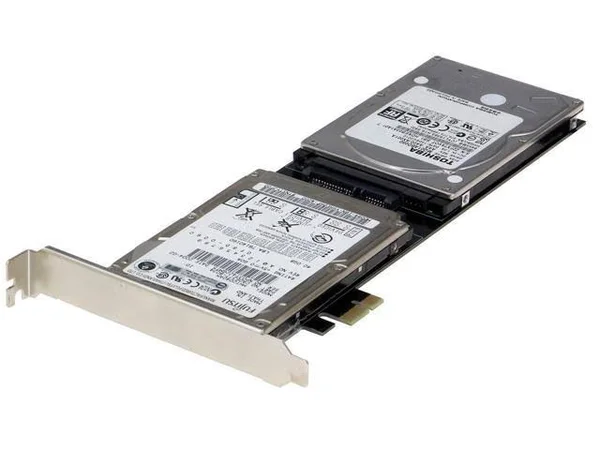 Sedna - PCI Express (PCIe) Dual 2.5 inch SATA III (6G) SSD Adapter (Extended Single Side SSD Version) (with Built in Power CIRCU