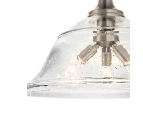 Kichler 15-in W Brushed Nickel Clear Glass Semi-Flush Mount Light
