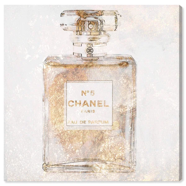 Oliver Gal &Parfum Glimmer& Fashion and Glam Wall Art Canvas Print - Gold, White (24 x 24)