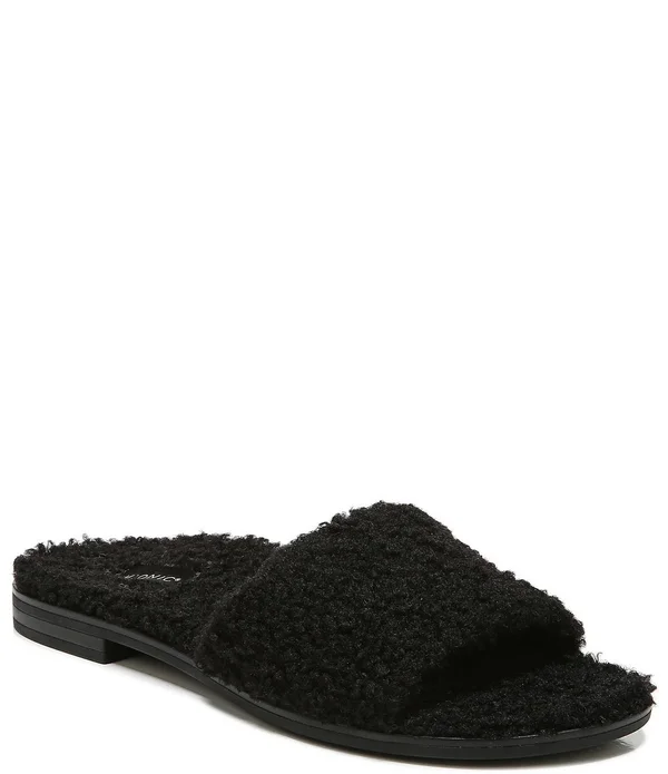 Women's Vionic Demi Slide - Adult, Size: 9.5, Black Curly Shearling