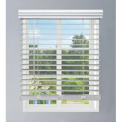 Linen Avenue Custom Cordless Faux Wood Blinds, Outside Mount Symple Stuff Blind Size: 32W x 72L